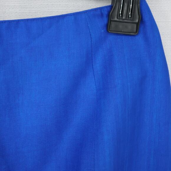 Eleanor P Brenner Skirt Womens 2 Blue Silk Back Zip Lined Career Vintage - Picture 6 of 10